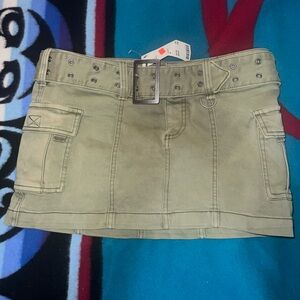 uo olive green cargo mini skirt